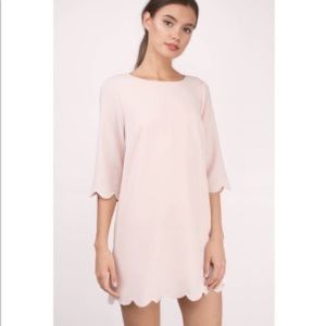 Tobi Pink Scalloped T Shirt Dress